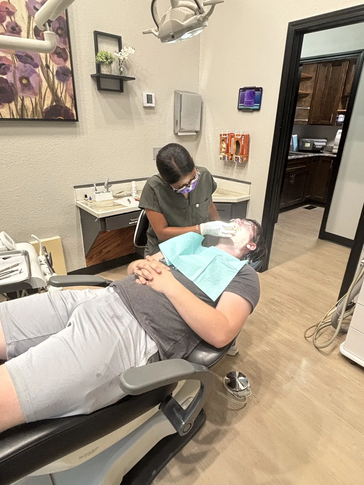 A dental examination in a Broadway Dental treatment room