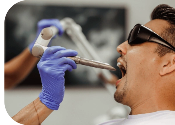 Dental laser equipment used during treatment